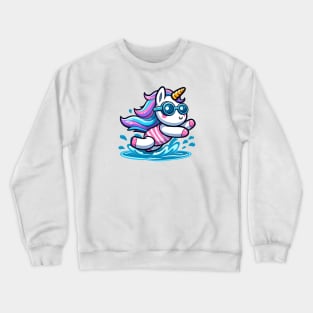 Swimming Unicorn Olympics 🏊🏻‍♀️🦄 - Dive into Cuteness! Crewneck Sweatshirt